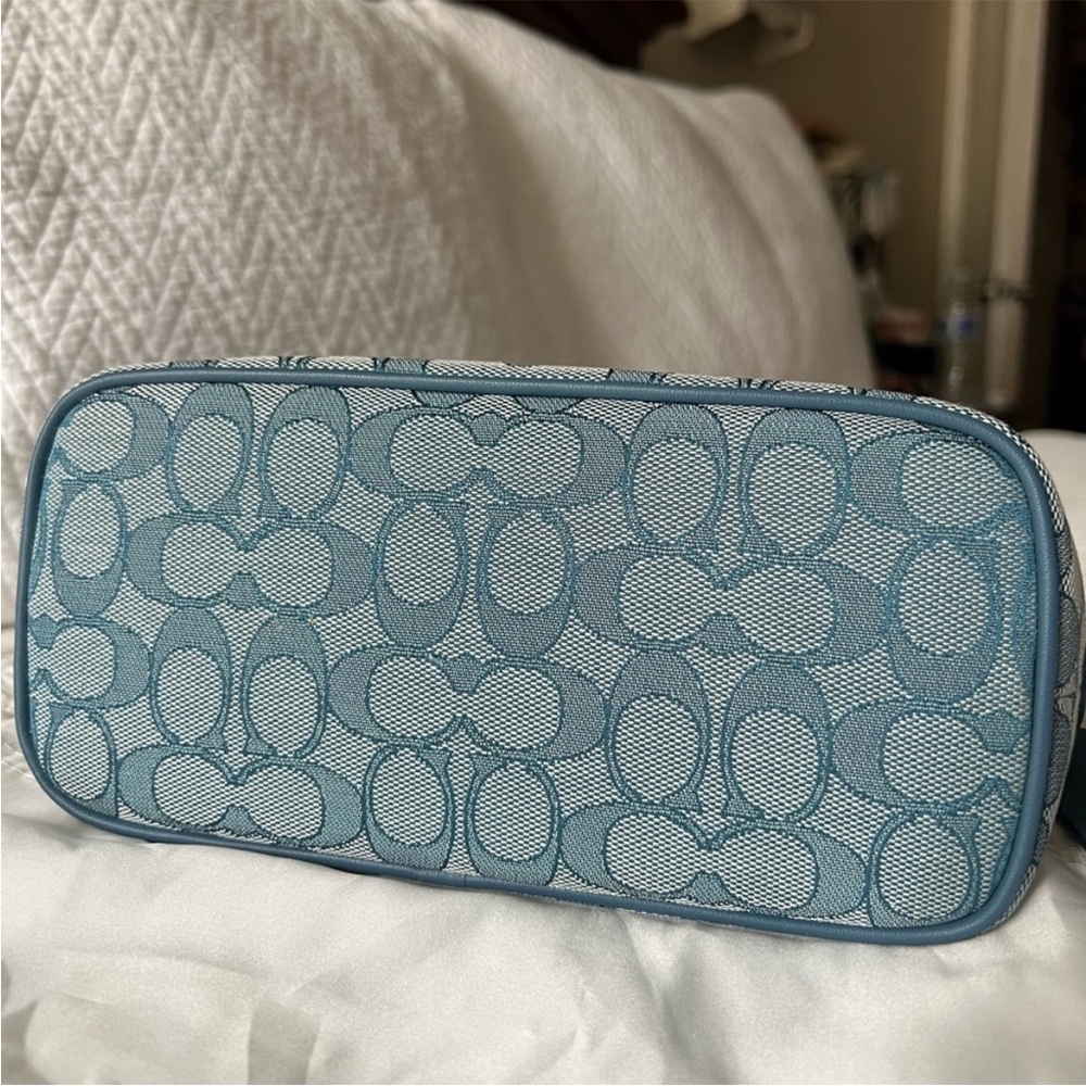Coach 🩵 Demi Re-Edition 2003 Blue Jacquard Shoulder Bag - Picture 12 of 13